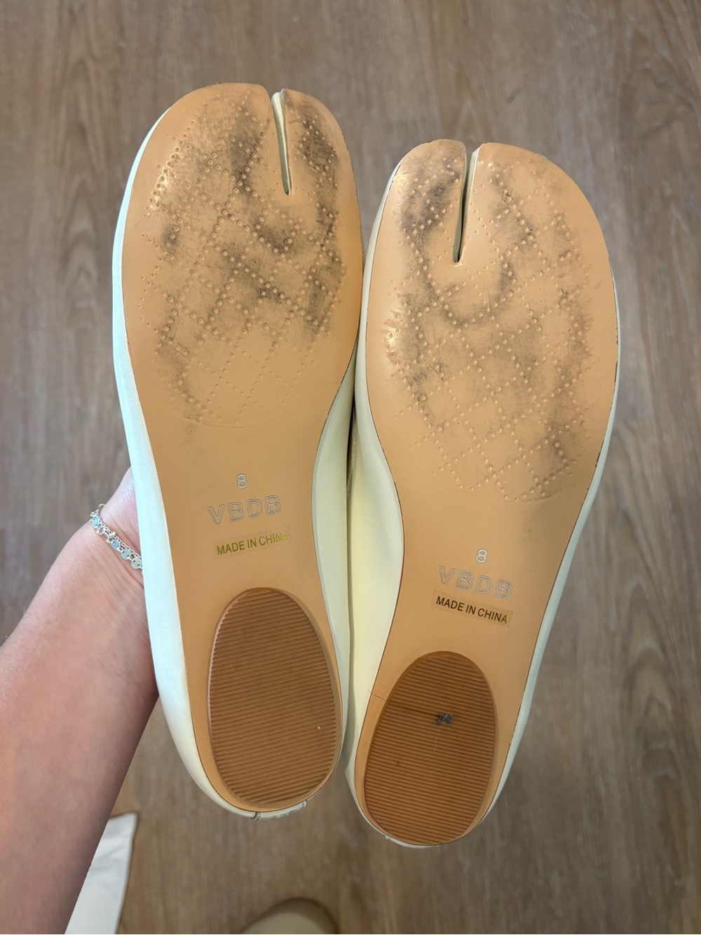 White Tabi Ballet Flats - Picture 2 of 2